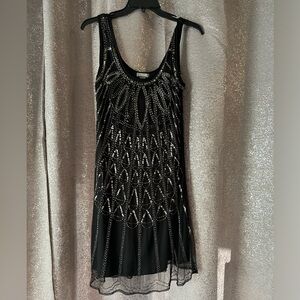 Black 1920s inspired cocktail dress NWT size small